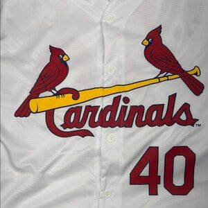 Cardinals White #40 Contreras Jersey with Red Accents - XL